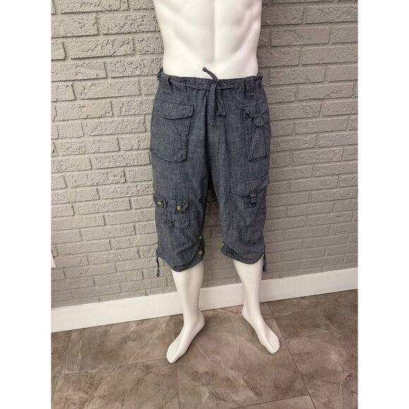 Sean John Men’s Flight Cargo Blue / Gray Wash Shorts Size 38 - Picture 2 of 14